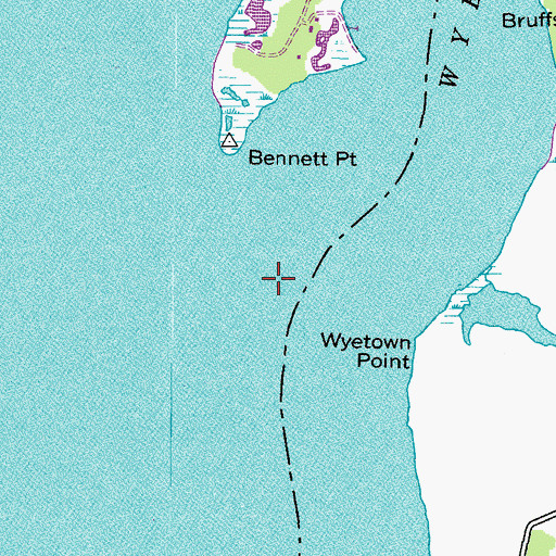 Topographic Map of Wye River, MD
