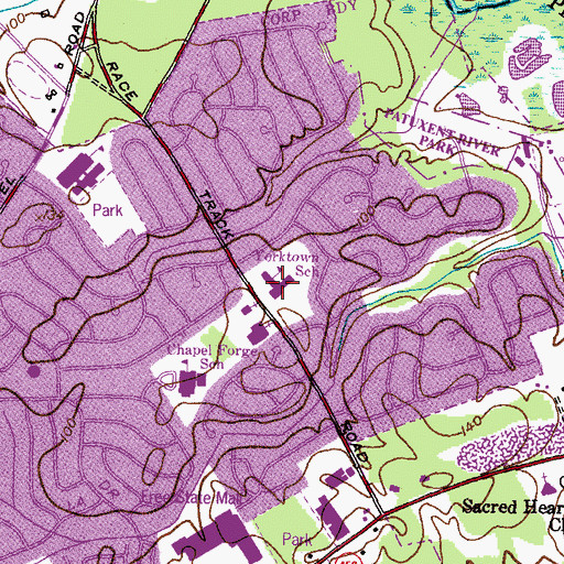 Topographic Map of Yorktown Elementary School, MD
