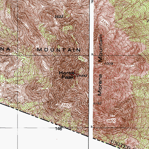 Topographic Map of Horse Peak, AZ