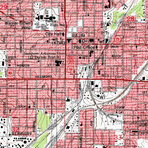 Topographic Map of Salvation Army Citadel, AR
