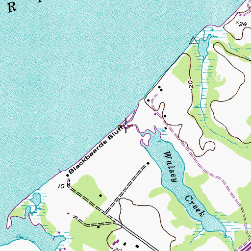 Topographic Map of Walsey Creek, MD