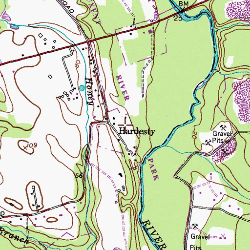 Topographic Map of Queen Anne, MD