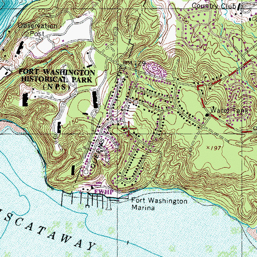Topographic Map of Fort Washington, MD