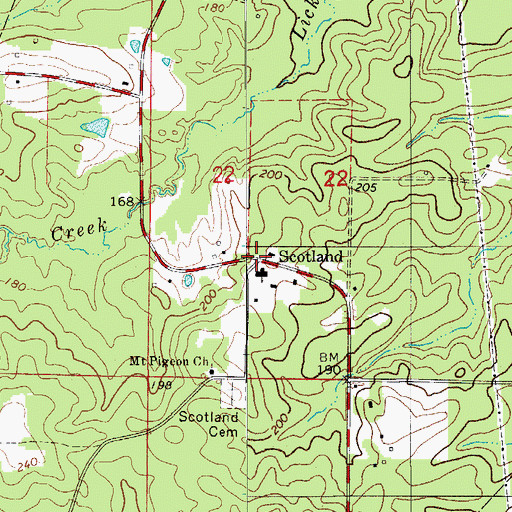 Topographic Map of Scotland, AR
