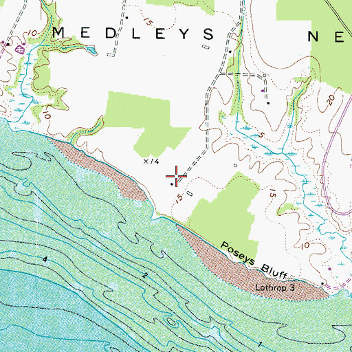 Topographic Map of Sandyland Beach, MD