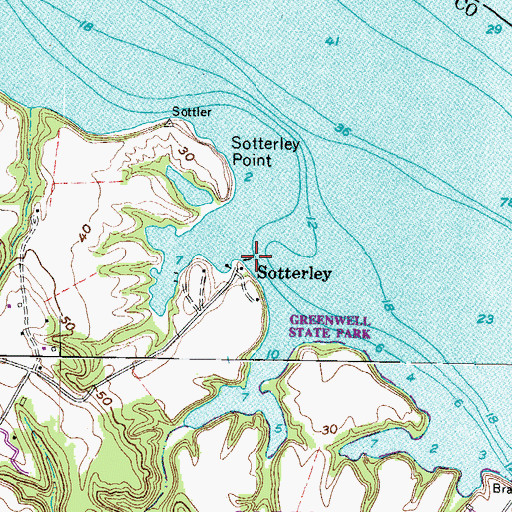 Topographic Map of Scotterley Wharf, MD