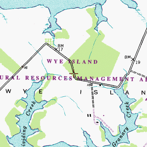 Topographic Map of Wye Island Natural Resources Management Area, MD