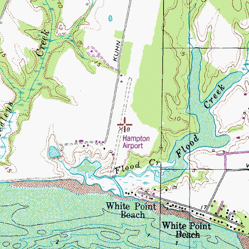 Topographic Map of Hampton Airport, MD