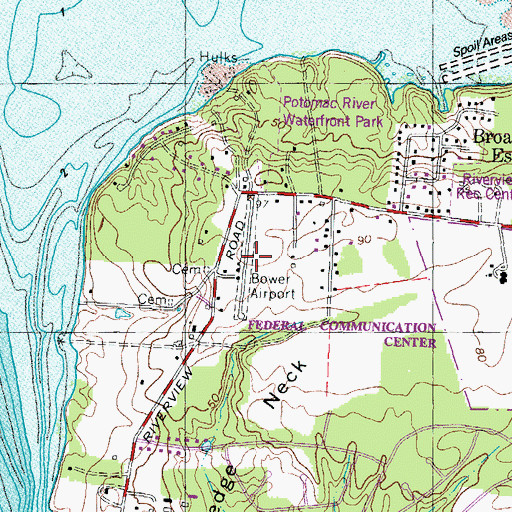 Topographic Map of Bower Field (historical), MD