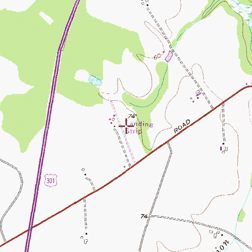 Topographic Map of Flying Acres Airport, MD