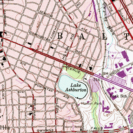 Topographic Map of Pecks Branch Dam, MD