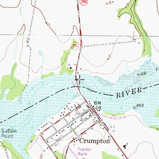 Topographic Map of Callisters Ferry (historical), MD