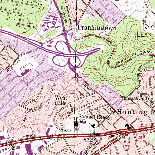 Topographic Map of West Hills Park, MD
