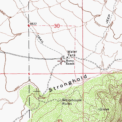 Topographic Map of Horse Ranch, AZ
