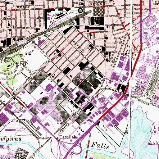 Topographic Map of WYST-AM (Baltimore), MD