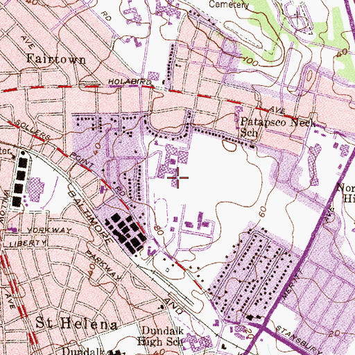 Topographic Map of WHVY-FM (Baltimore), MD