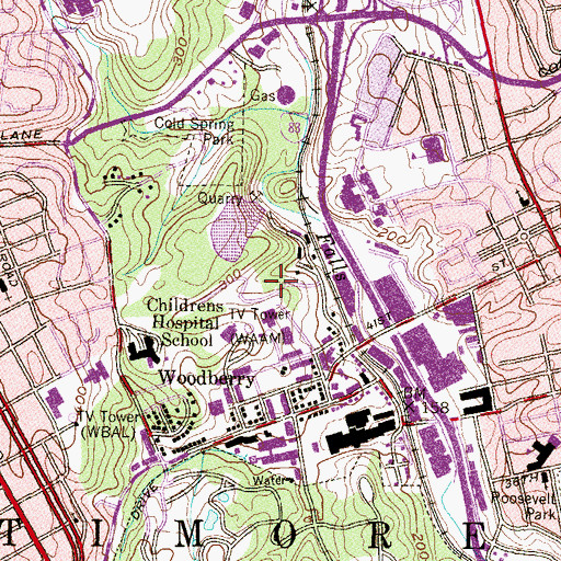 Topographic Map of WWMX-FM (Baltimore), MD