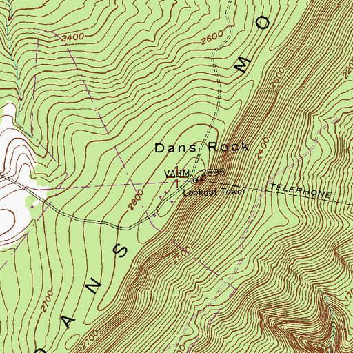 Topographic Map of WKGO-FM (Cumberland), MD