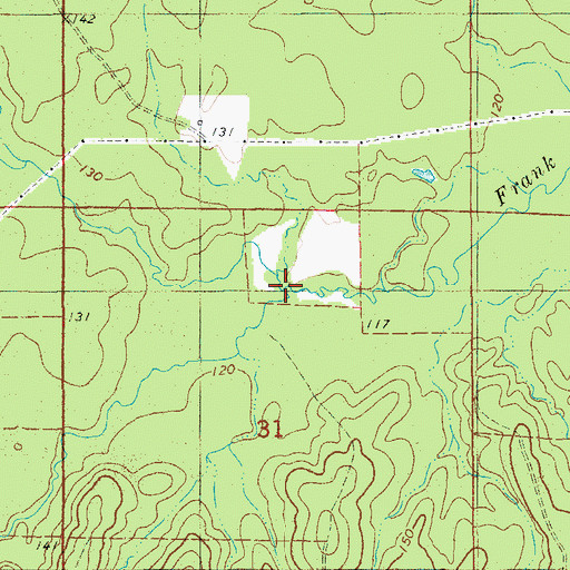 Topographic Map of South Fork Frank Lapere Creek, AR