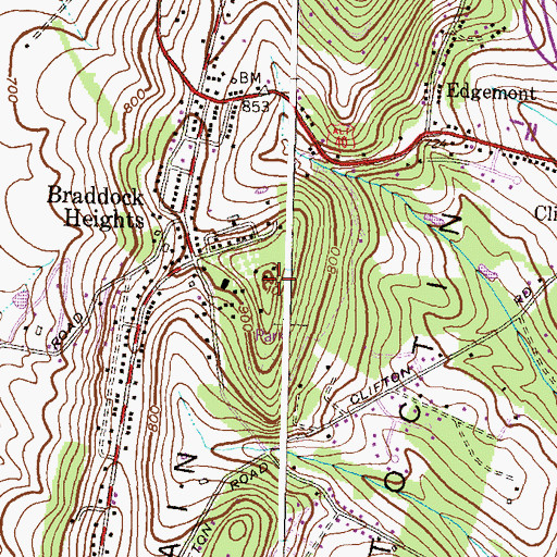 Topographic Map of WAFY-FM (Middletown), MD