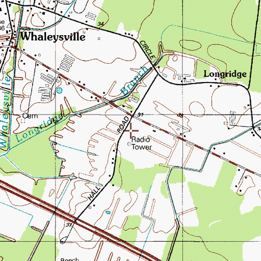 Topographic Map of WQHQ-FM (Ocean City-Salisbury), MD