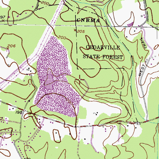 Topographic Map of WXTR-FM (Waldorf), MD