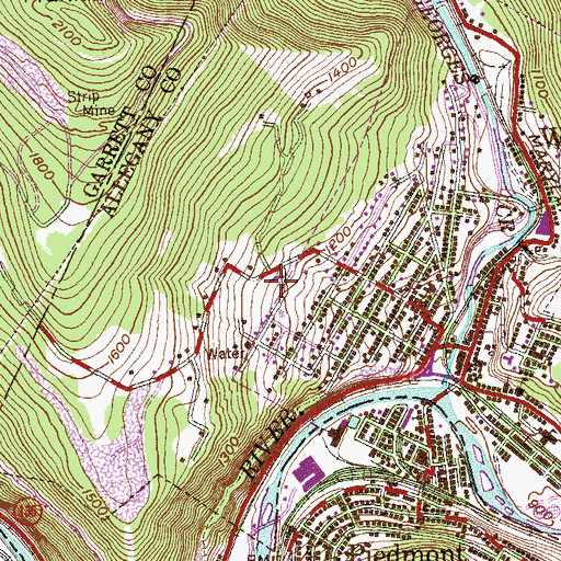 Topographic Map of WWPN-FM (Westernport), MD
