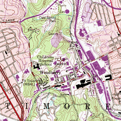 Topographic Map of WMAR-TV (Baltimore), MD
