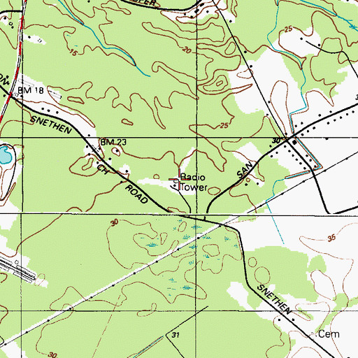 Topographic Map of WMDT-TV (Salisbury), MD