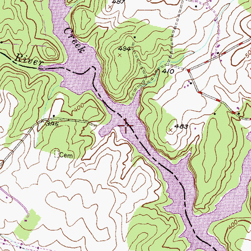 Topographic Map of Triadelphia (historical), MD
