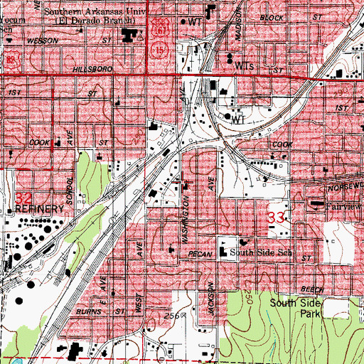 Topographic Map of Southside Baptist Church, AR