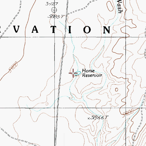 Topographic Map of Horse Reservoir, AZ
