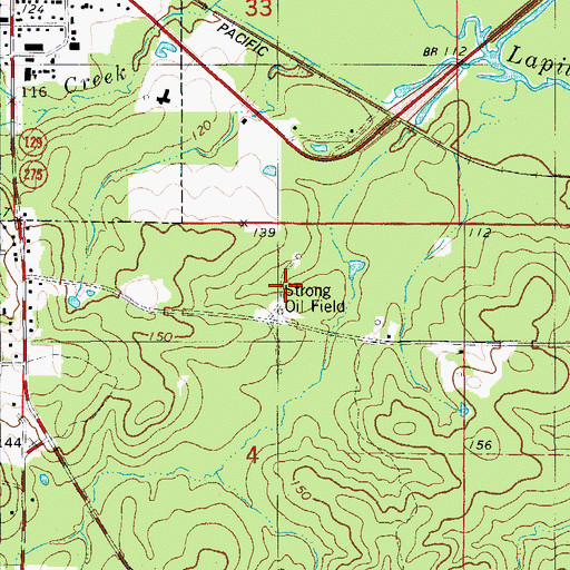 Topographic Map of Strong Oil Field, AR