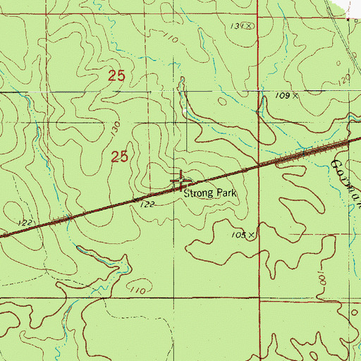 Topographic Map of Strong Park, AR
