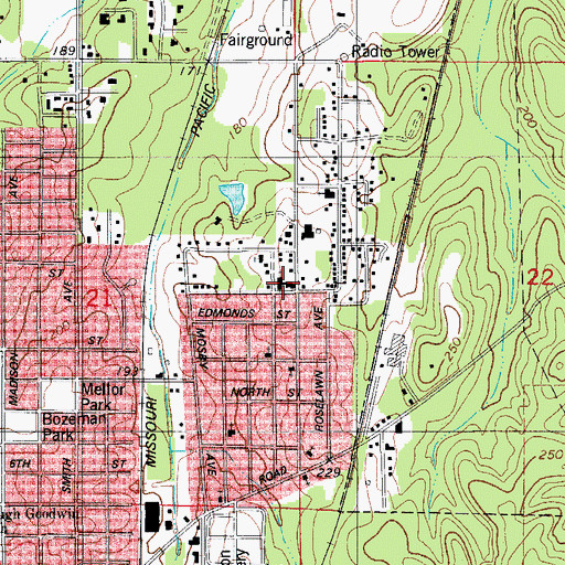 Topographic Map of Trinity Baptist Church, AR