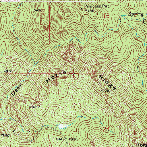 Topographic Map of Horse Ridge, AZ