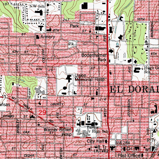 Topographic Map of Triumph Church, AR