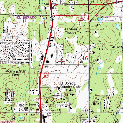 Topographic Map of Union Heights Church of Christ, AR