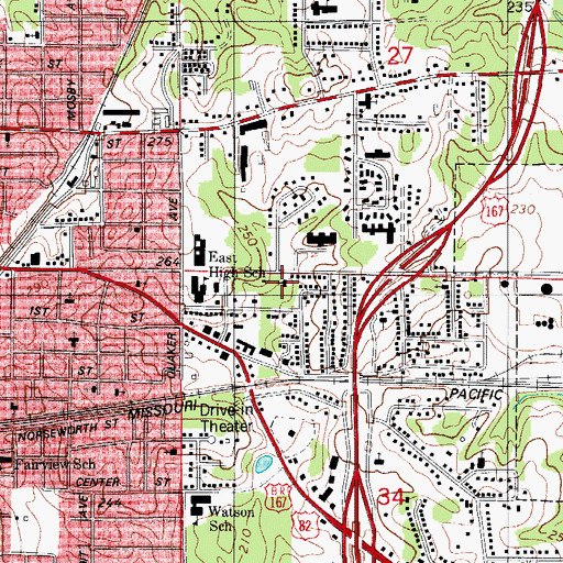 Topographic Map of Union Mission Baptist Church, AR