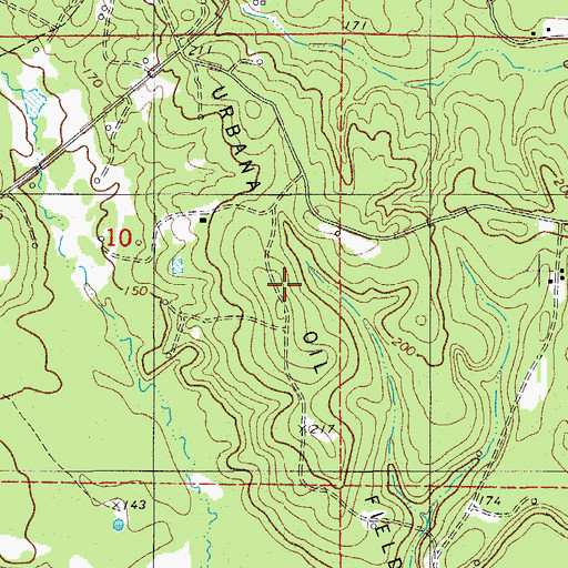 Topographic Map of Urbana Oil Field, AR