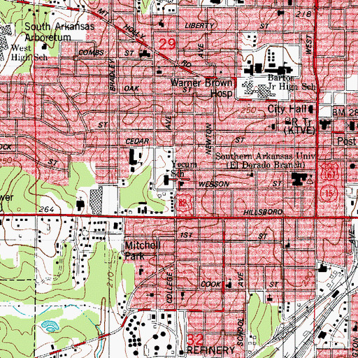 Topographic Map of Westminister Presbyterian Church, AR