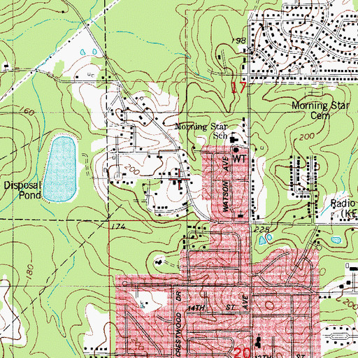 Topographic Map of Westside Assembly of God Church, AR