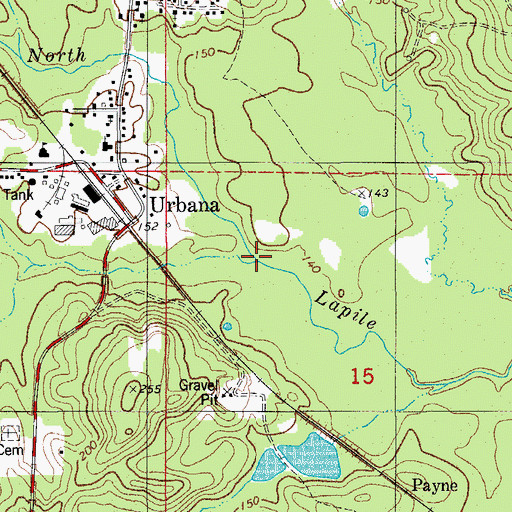 Topographic Map of Woodard Creek, AR