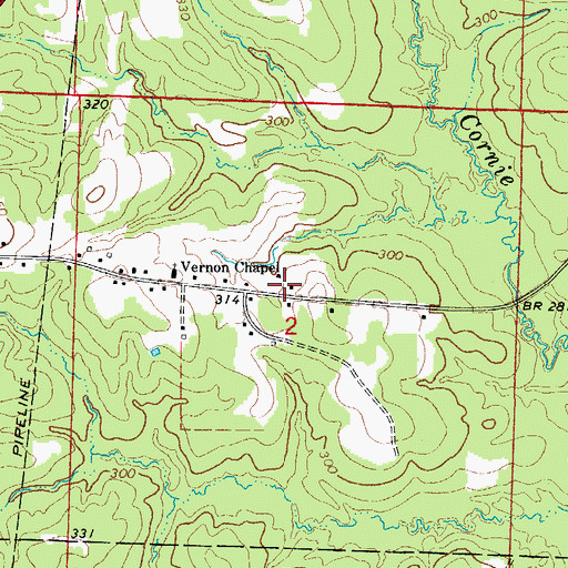 Topographic Map of Sand Ridge School (historical), AR