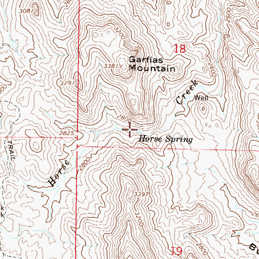 Topographic Map of Horse Spring, AZ
