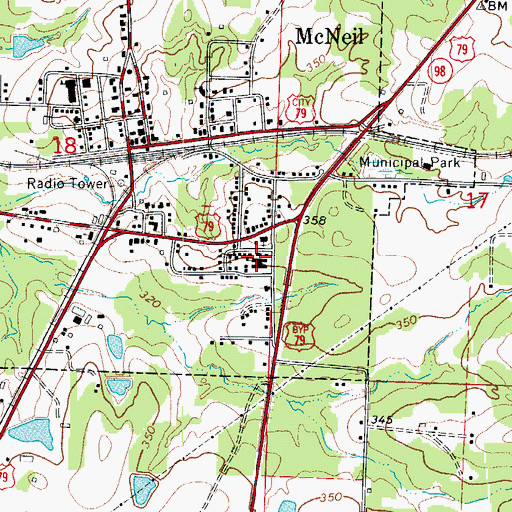 Topographic Map of McNeil Elementary School, AR