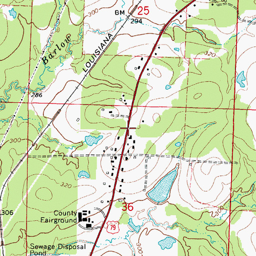 Topographic Map of Sanders School (historical), AR