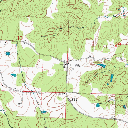 Topographic Map of Center Point School (historical), AR