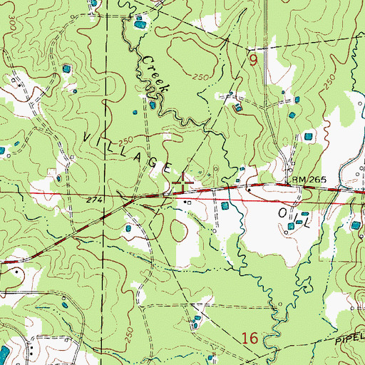Topographic Map of Beech Grove School (historical), AR