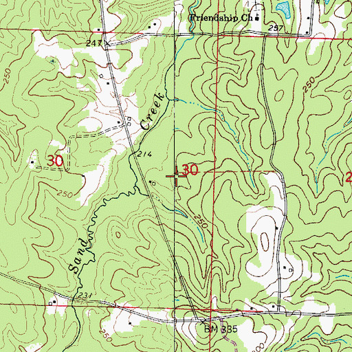 Topographic Map of Salem Church (historical), AR